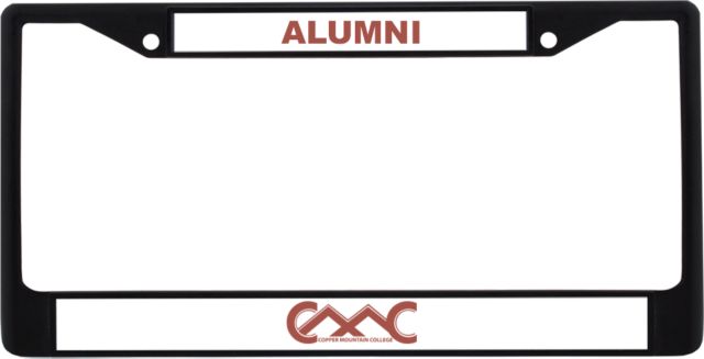 Copper Mountain Alumni Metal License Plate Frame in Copper Mountain College Primary Mark - ONLINE ONLY