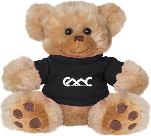 Copper Mountain Plush Big Paw 8 1/2 inch Bear w/Black Shirt Copper Mountain College Primary Mark - ONLINE ONLY