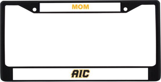 American International Mom Metal License Plate Frame in AIC Primary Athletic Mark - ONLINE ONLY