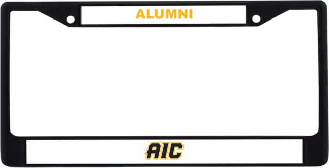 American International Alumni Metal License Plate Frame in AIC Primary Athletic Mark - ONLINE ONLY