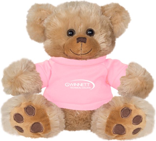 Gwinnett Tech Plush Big Paw 8 1/2 inch Bear w/Pink Shirt Gwinnett Technical College - ONLINE ONLY
