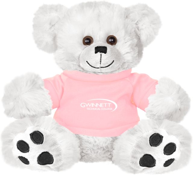Gwinnett Tech Plush Big Paw 8 1/2 inch Bear w/Pink Shirt Gwinnett Technical College - ONLINE ONLY