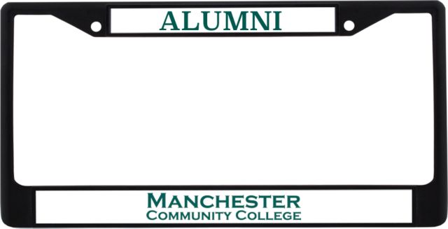 Manchester CC Alumni Metal License Plate Frame in Manchester Community College Wordmark - ONLINE ONLY