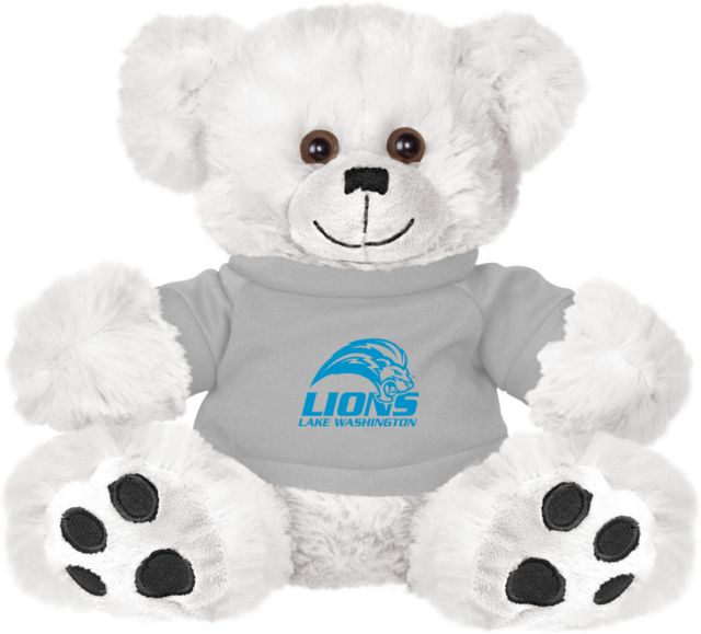 Lake Washington Plush Big Paw 8 1/2 inch Bear w/Grey Shirt Lake Washington Mascot Mark - ONLINE ONLY
