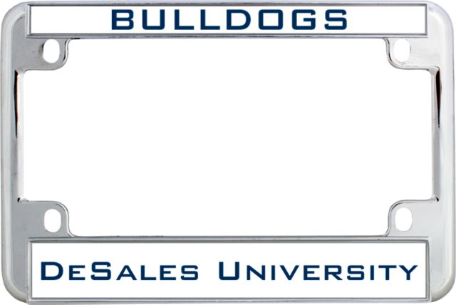 DeSales Metal Motorcycle License Plate Frame in Bulldogs - ONLINE ONLY