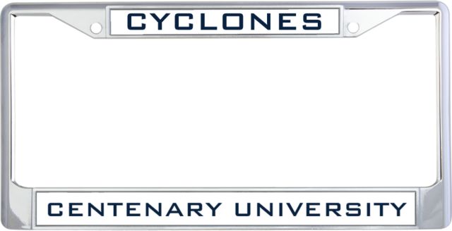 Centenary Univ Metal License Plate Frame in Cyclones - ONLINE ONLY
