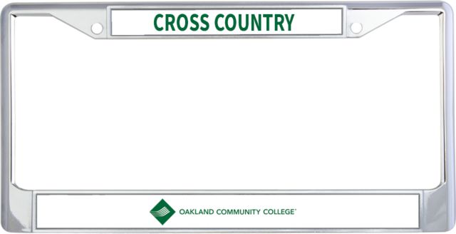Oakland Comm College Metal License Plate Frame in Oakland Community College Horizontal Logo - ONLINE ONLY