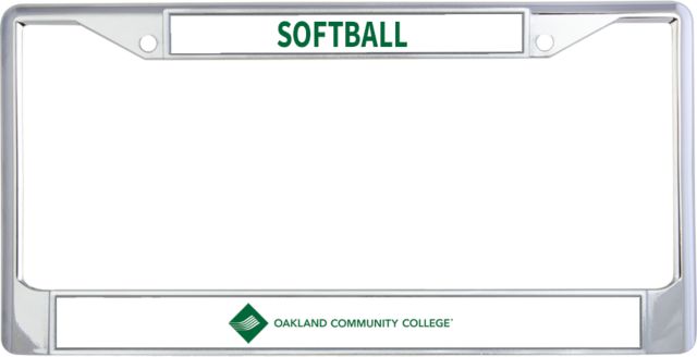 Oakland Comm College Metal License Plate Frame in Oakland Community College Horizontal Logo - ONLINE ONLY