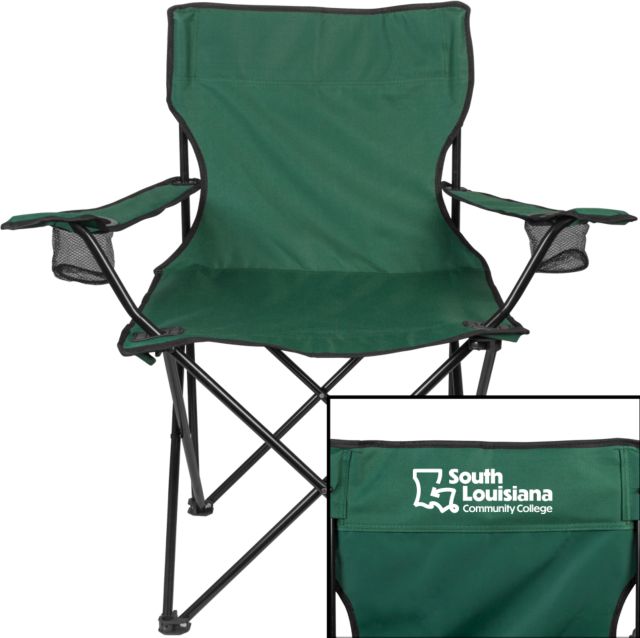 SoLAcc Deluxe Green Captains Chair South Louisiana Community College Stacked - ONLINE ONLY