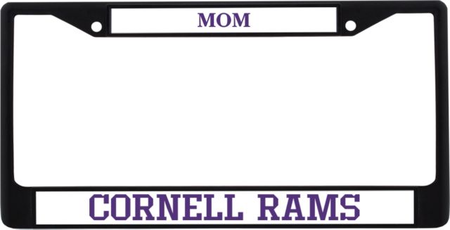 Cornell College Mom Metal License Plate Frame in Cornell Rams Wordmark Stacked - ONLINE ONLY