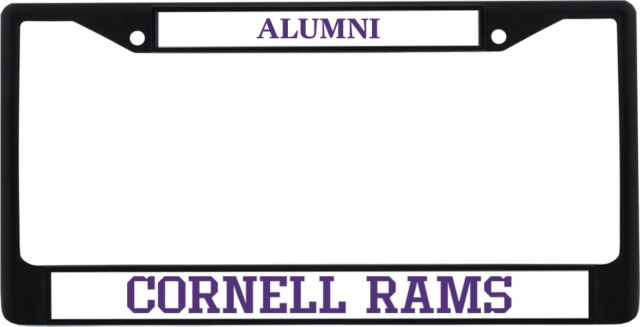 Cornell College Alumni Metal License Plate Frame in Cornell Rams Wordmark Stacked - ONLINE ONLY
