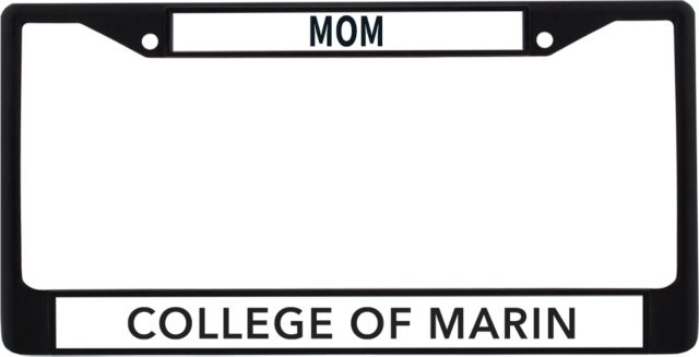 College of Marin Mom Metal License Plate Frame in College of Marin Wordmark - ONLINE ONLY