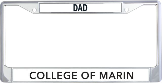 College of Marin Dad Metal License Plate Frame in College of Marin Wordmark - ONLINE ONLY