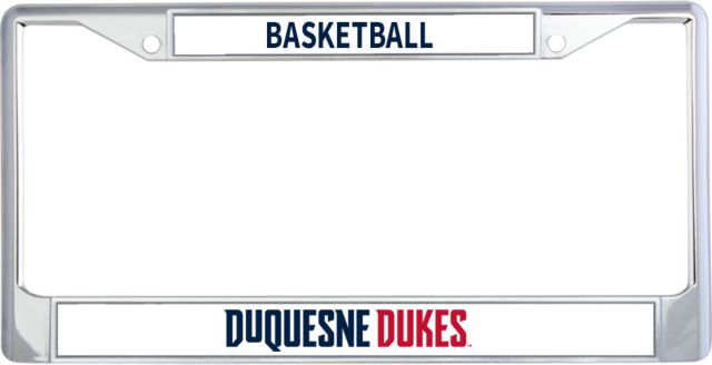 Duquesne Metal License Plate Frame in Duquesne Dukes Athletics Wordmark - ONLINE ONLY
