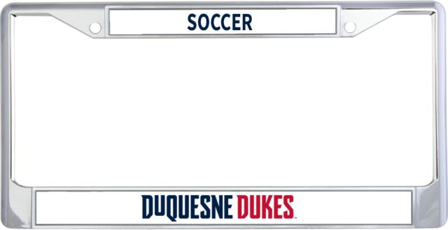 Duquesne Metal License Plate Frame in Duquesne Dukes Athletics Wordmark - ONLINE ONLY