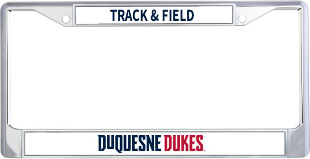 Duquesne Metal License Plate Frame in Duquesne Dukes Athletics Wordmark - ONLINE ONLY
