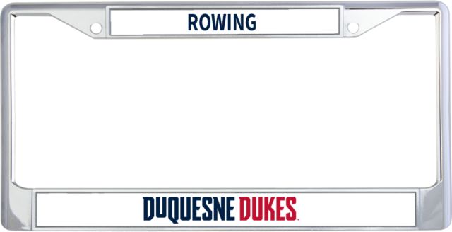 Duquesne Metal License Plate Frame in Duquesne Dukes Athletics Wordmark - ONLINE ONLY