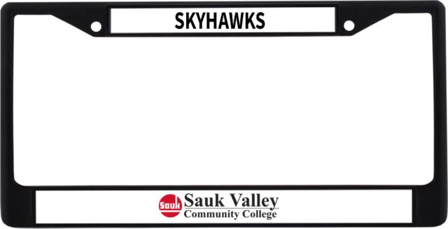 Sauk Valley Metal License Plate Frame in Sauk Valley CC Primary Wordmark - ONLINE ONLY