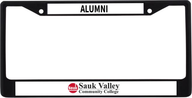 Sauk Valley Alumni Metal License Plate Frame in Sauk Valley CC Primary Wordmark - ONLINE ONLY