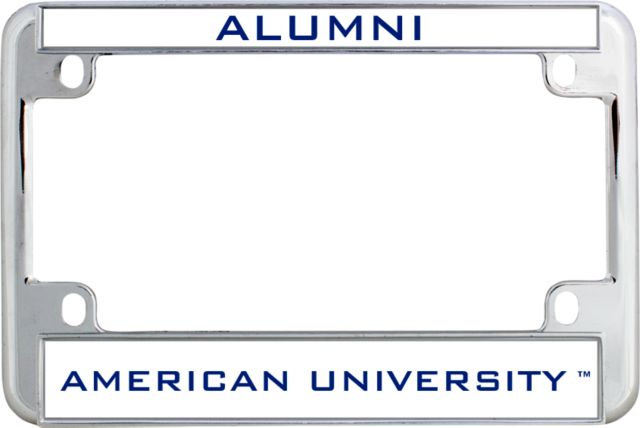 American University Metal Motorcycle License Plate Frame Alumni - ONLINE ONLY