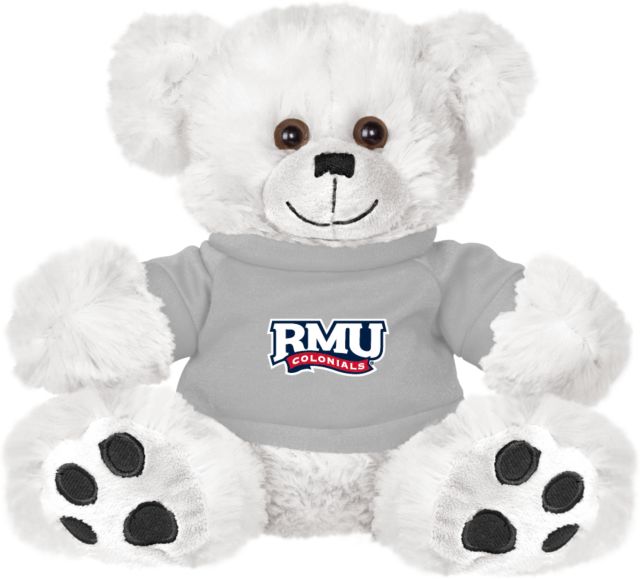 Robert Morris Plush Big Paw 8 1/2 inch Bear w/Grey Shirt RMU Colonials