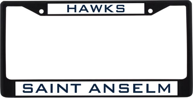 Saint Anselm Metal License Plate Frame in Hawks - ONLINE ONLY