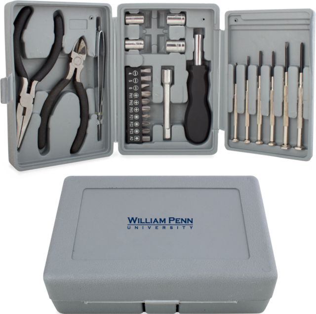 William Penn Compact 26 Piece Deluxe Tool Kit William Penn University Institutional Wordmark - ONLINE ONLY