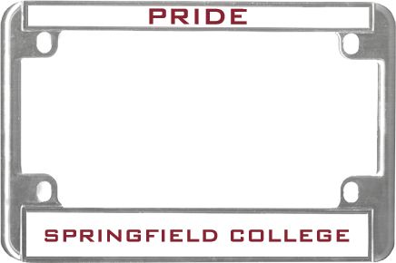 Springfield College Metal Motorcycle License Plate Frame in Pride - ONLINE ONLY