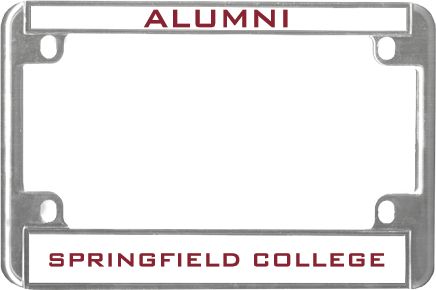 Springfield College Metal Motorcycle License Plate Frame in Alumni - ONLINE ONLY