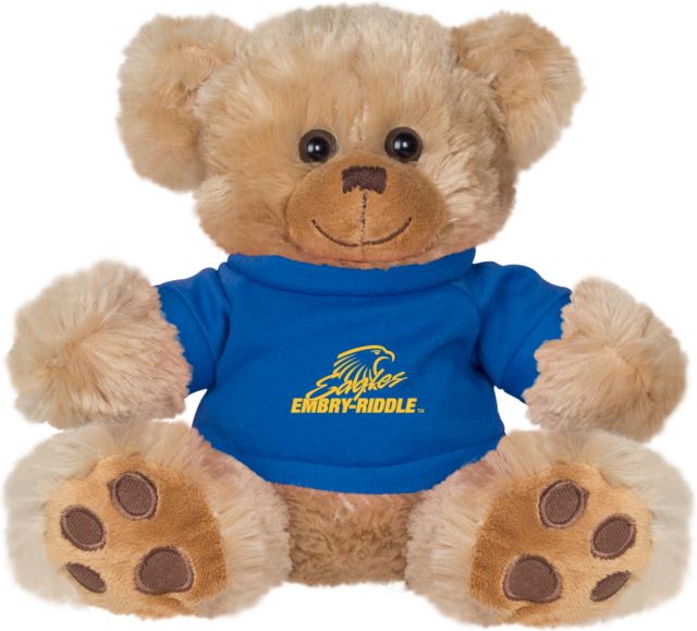 Embry Riddle Plush Big Paw 8 1/2 inch Bear w/ Shirt Primary Mark - ONLINE ONLY
