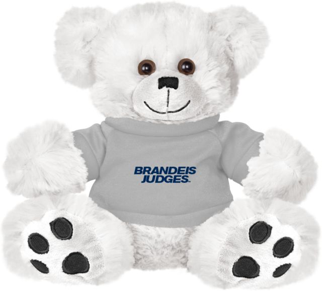 Brandeis Plush Big Paw 8 1/2 inch Bear w/Grey Shirt Brandeis Judges Wordmark - ONLINE ONLY