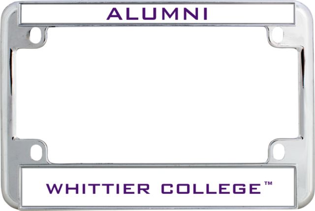 Whittier Metal Motorcycle License Plate Frame in Alumni - ONLINE ONLY