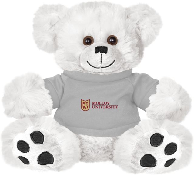 Molloy University Plush Big Paw 8 1/2 inch Bear w/Grey Shirt Molly University Primary Mark - ONLINE ONLY