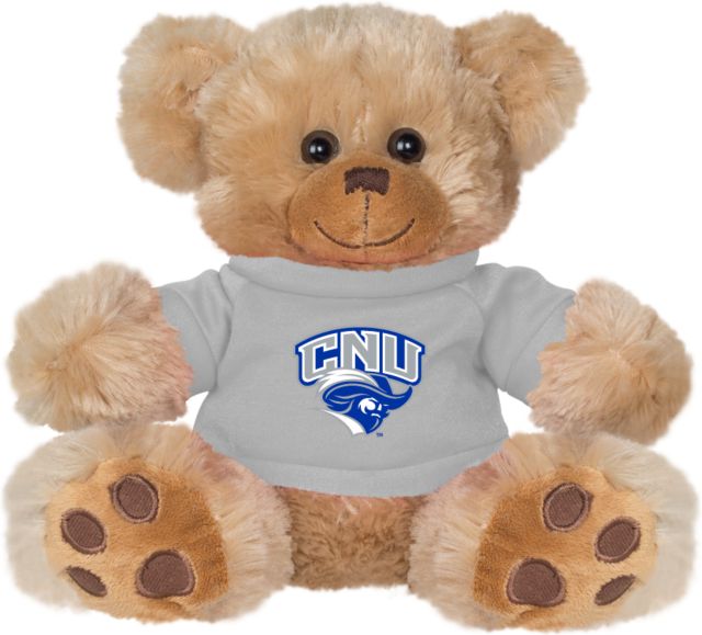 Christopher Newport Plush Big Paw 8 1/2 inch Bear w/Grey Shirt Official Logo - ONLINE ONLY