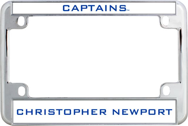 Christopher Newport Metal Motorcycle License Plate Frame in Mascot - ONLINE ONLY