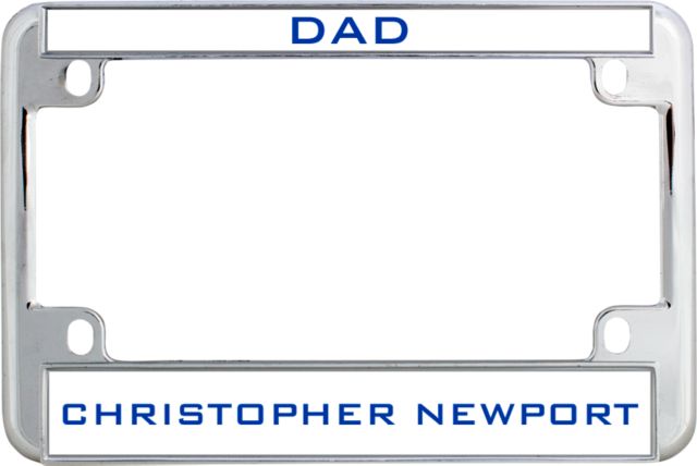 Christopher Newport Metal Motorcycle License Plate Frame in Dad - ONLINE ONLY