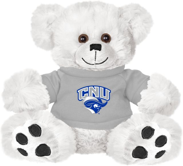Christopher Newport Plush Big Paw 8 1/2 inch Bear w/Grey Shirt Official Logo - ONLINE ONLY