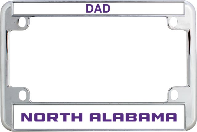 North Alabama Metal Motorcycle License Plate Frame in North Alabama Wordmark Horizontal - ONLINE ONLY