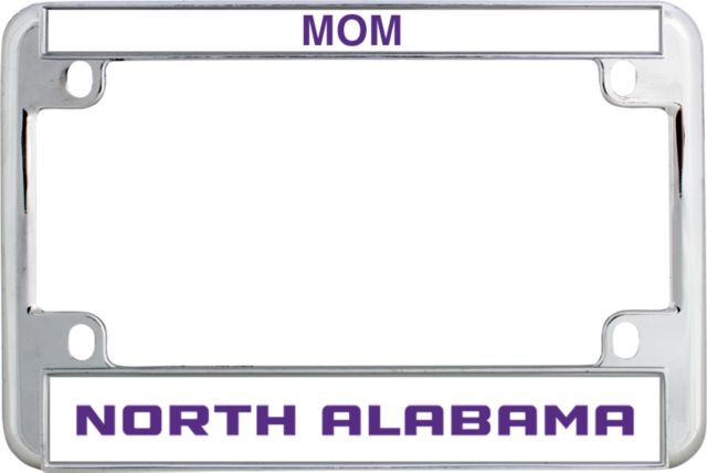 North Alabama Metal Motorcycle License Plate Frame in North Alabama Wordmark Horizontal - ONLINE ONLY