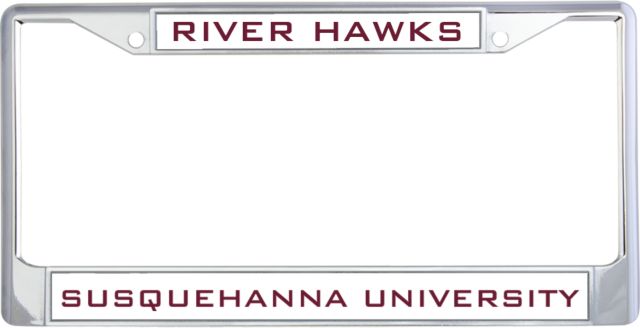 Susquehanna Metal License Plate Frame in River Hawks - ONLINE ONLY