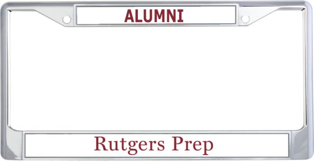 Rutgers Prep Alumni Metal License Plate Frame in ENGRAVED - ONLINE ONLY