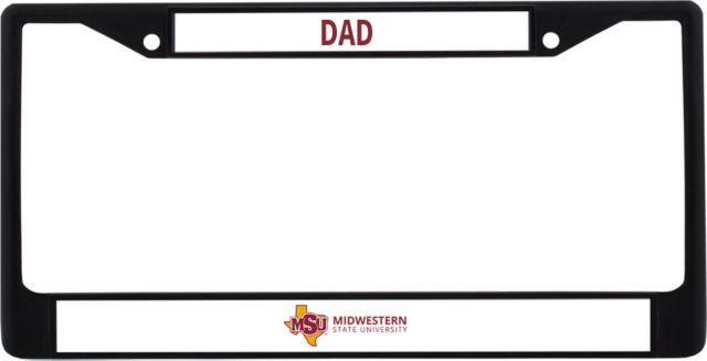 Midwestern State Dad Metal License Plate Frame in MSU Institutional Horizontal - ONLINE ONLY