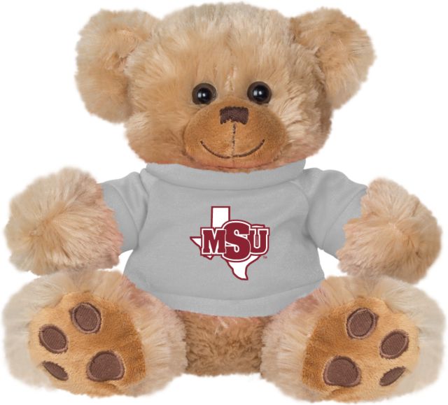 Midwestern State Plush Big Paw 8 1/2 inch Bear w/Grey Shirt MSU Logo - ONLINE ONLY