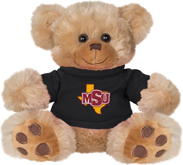 Midwestern State Plush Big Paw 8 1/2 inch Bear w/Black Shirt MSU Logo - ONLINE ONLY