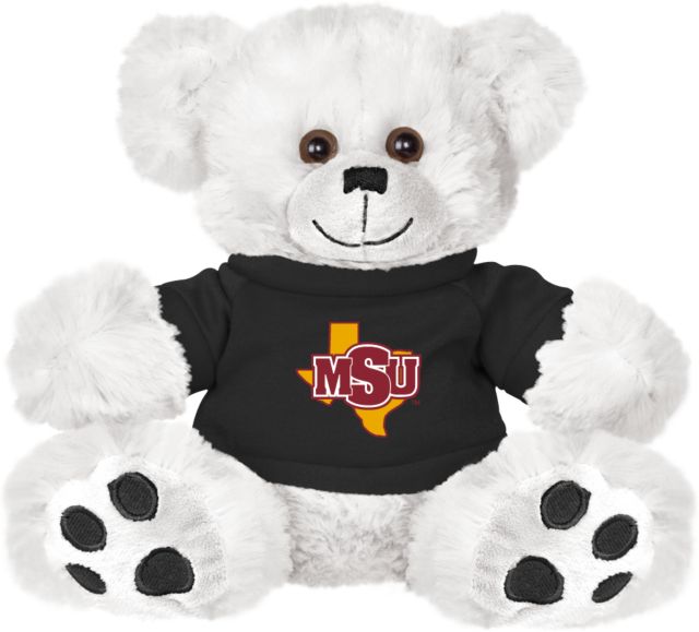 Midwestern State Plush Big Paw 8 1/2 inch Bear w/Black Shirt MSU Logo - ONLINE ONLY