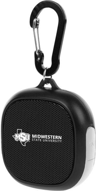 Midwestern State Waterproof Speaker w/ Carabiner MSU Institutional Horizontal - White - ONLINE ONLY