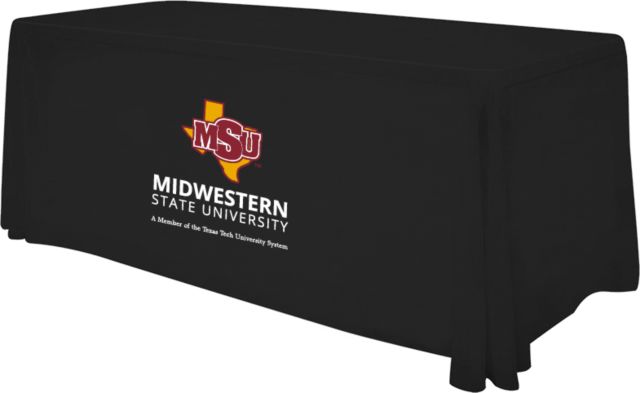 Midwestern State 6 foot Table Throw MSU Institutional Stacked - ONLINE ONLY
