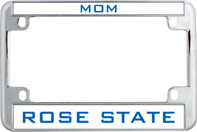Rose State Metal Motorcycle License Plate Frame in Chrome Mom - ONLINE ONLY