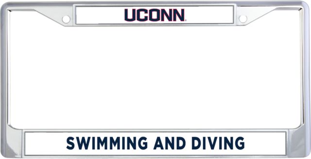 UConn Swimming and Diving Metal License Plate Frame