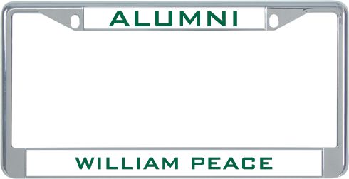 William Peace Alumni Metal License Plate Frame in Alumni - ONLINE ONLY